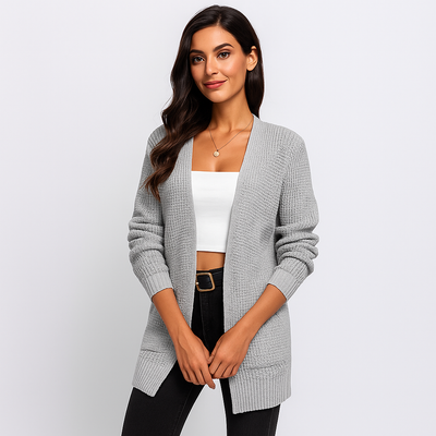 Cardigan de mujer abierto en punto clasico - Dasha