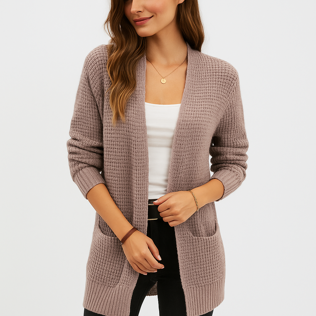 Cardigan de mujer abierto en punto clasico - Dasha