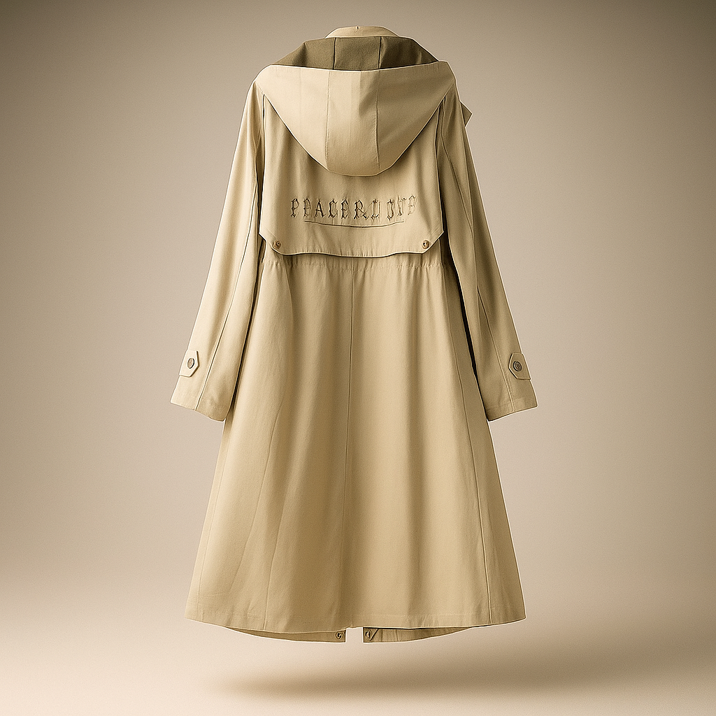 Abrigo mujer trench largo con capucha ajustable - Isolde