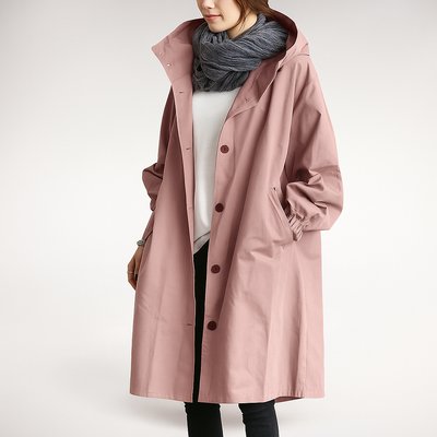 Abrigo mujer trench oversize con capucha ligera - Simona