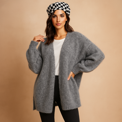 Cardigan mujer punto suave diseño oversize manga larga - Nadia