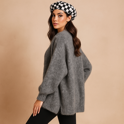 Cardigan mujer punto suave diseño oversize manga larga - Nadia