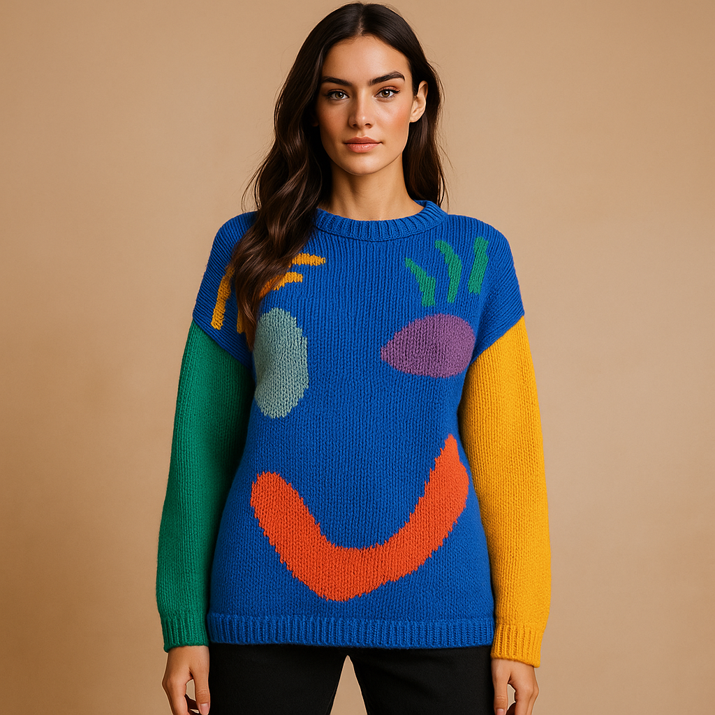 Sueter mujer punto diseño abstracto estilo moderno - Valentina