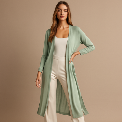 Cardigan mujer largo abierto estilo minimalista - Lang