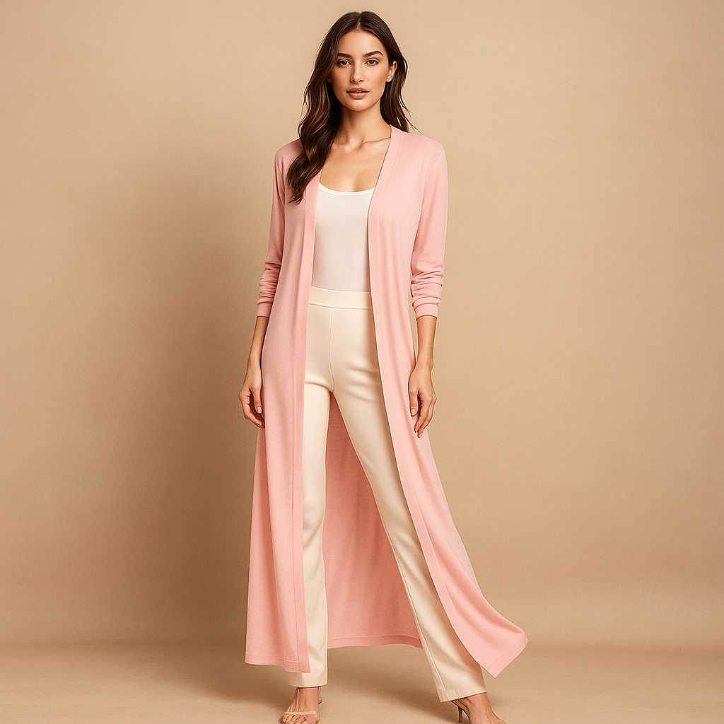 Cardigan mujer largo abierto estilo minimalista - Lang