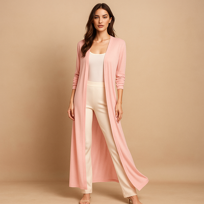 Cardigan mujer largo abierto estilo minimalista - Lang