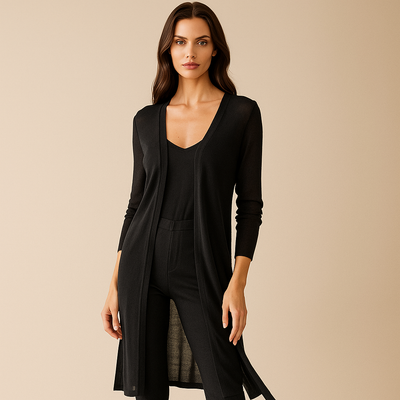 Cardigan mujer largo abierto estilo minimalista - Lang
