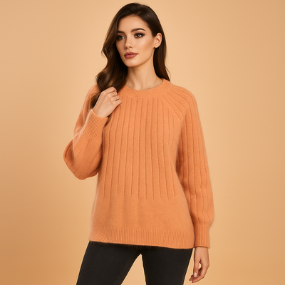 Sueter mujer punto suave detalle plisado cuello redondo - Romina
