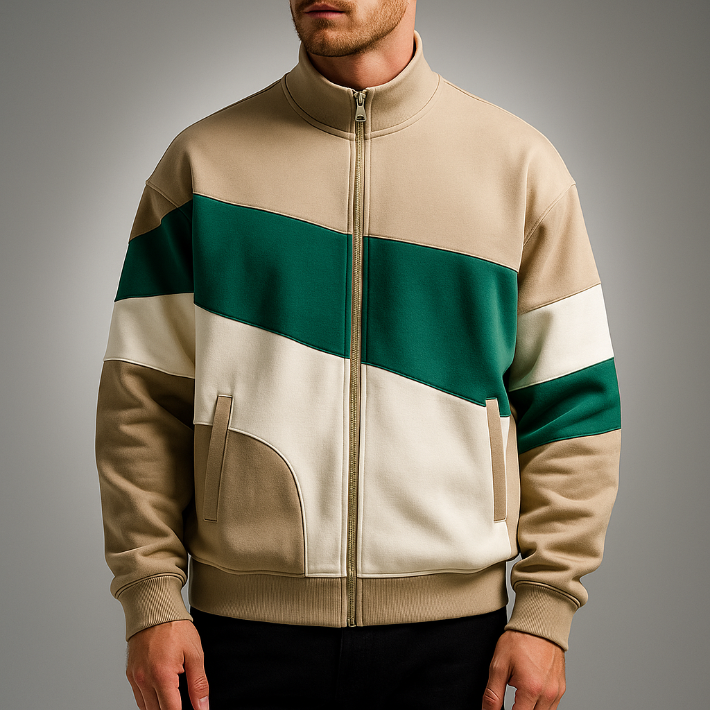 Chaqueta deportiva vegana con cremallera y bloques de color - Ardan