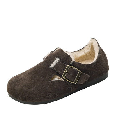 Zapatos tipo zueco con forro interior de felpa para mujer - Yadhi