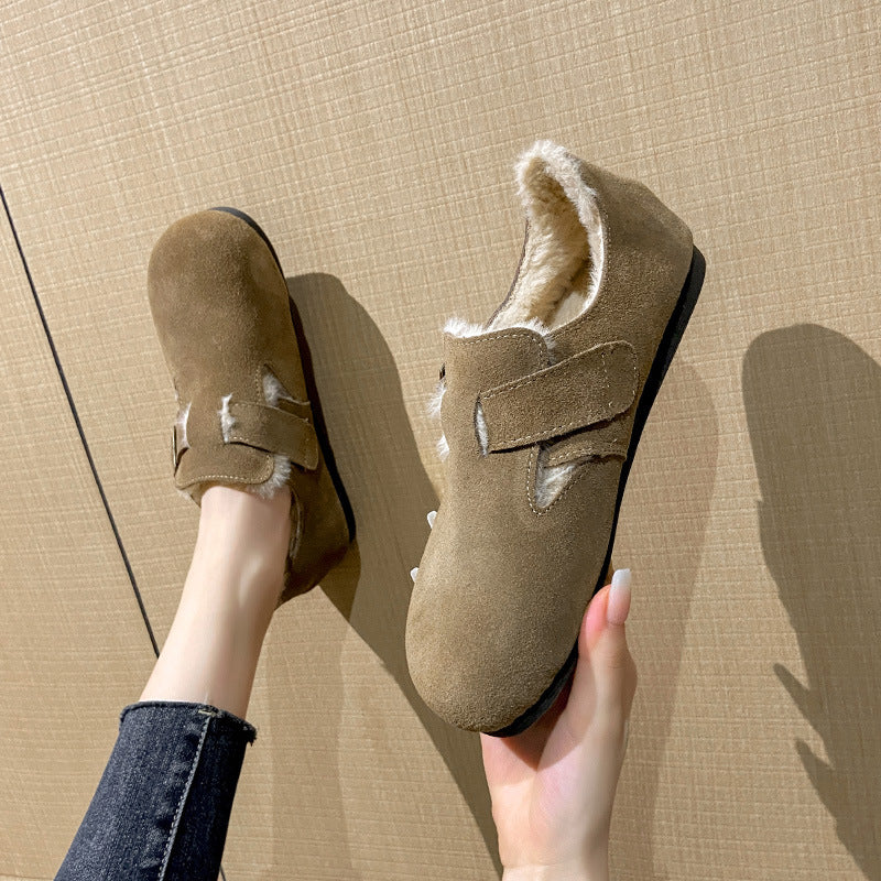 Zapatos tipo zueco con forro interior de felpa para mujer - Yadhi