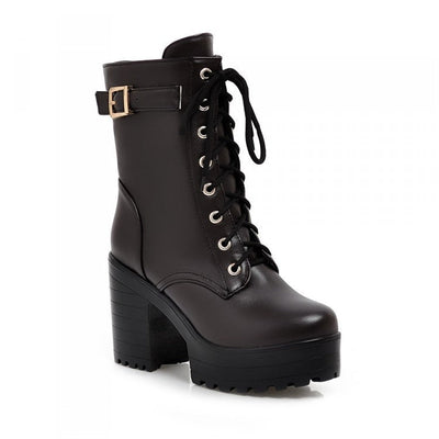 Uhsha - Botas con cordones y hebillas