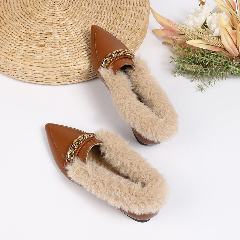 Mocasines para mujer de punta fina con forro - Ameline