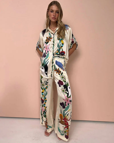 Carlota - Conjunto de pantalón con estampado floral