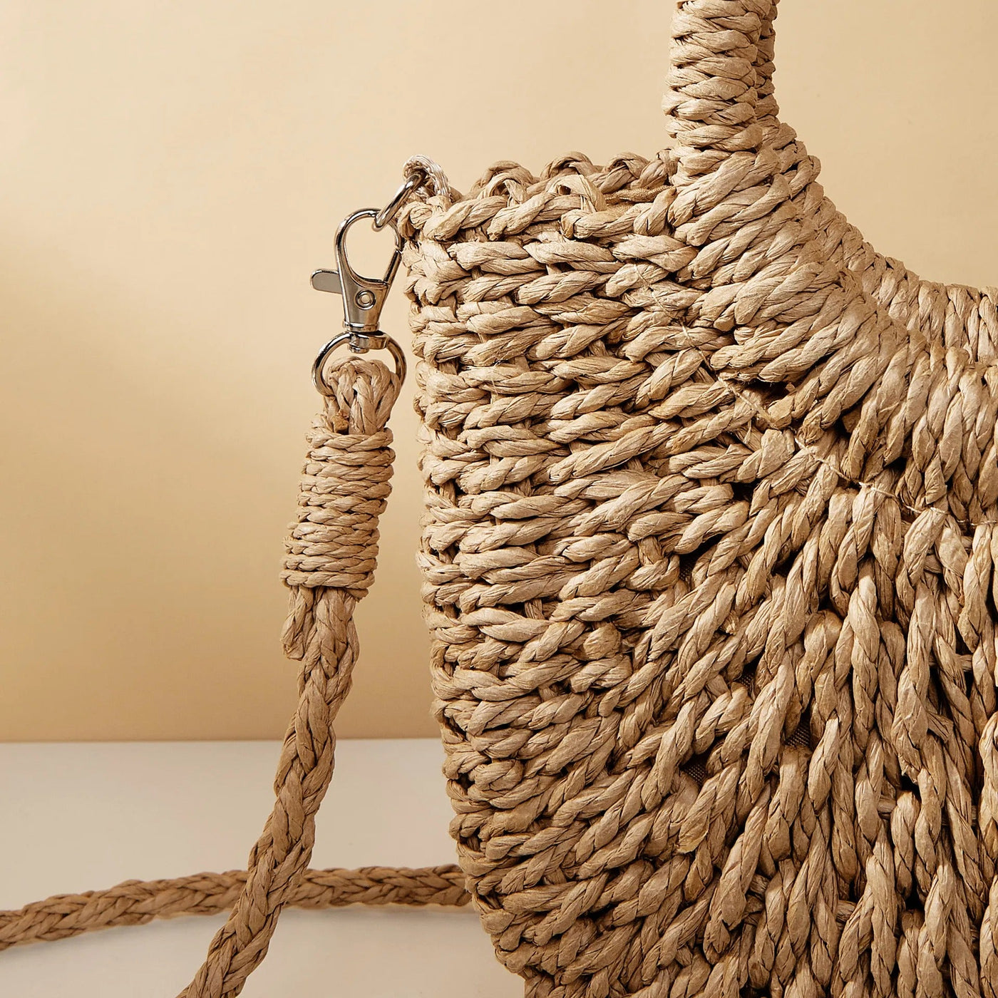 Bolso de mano mujer con asas redondas estilo playa - Noa