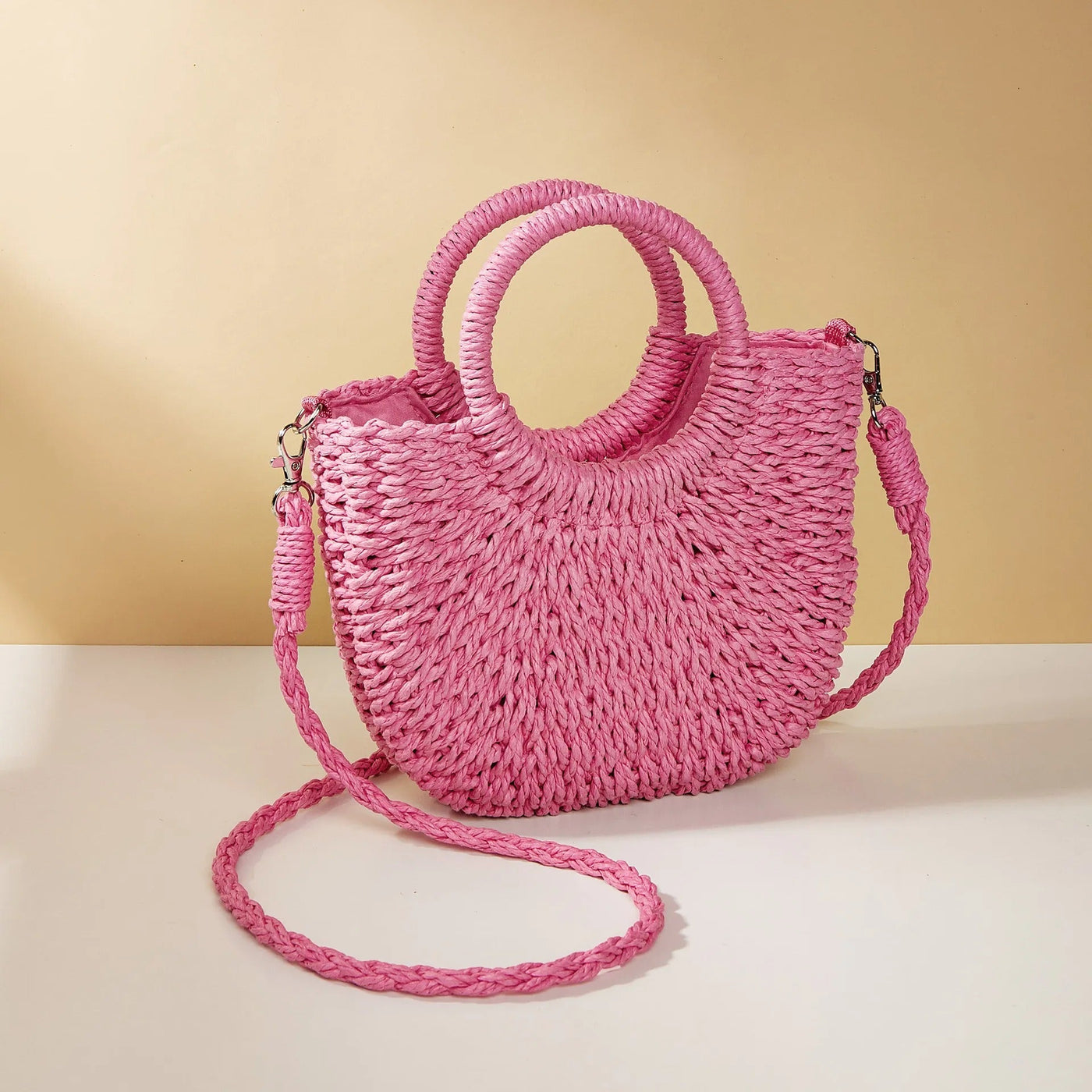 Bolso de mano mujer con asas redondas estilo playa - Noa