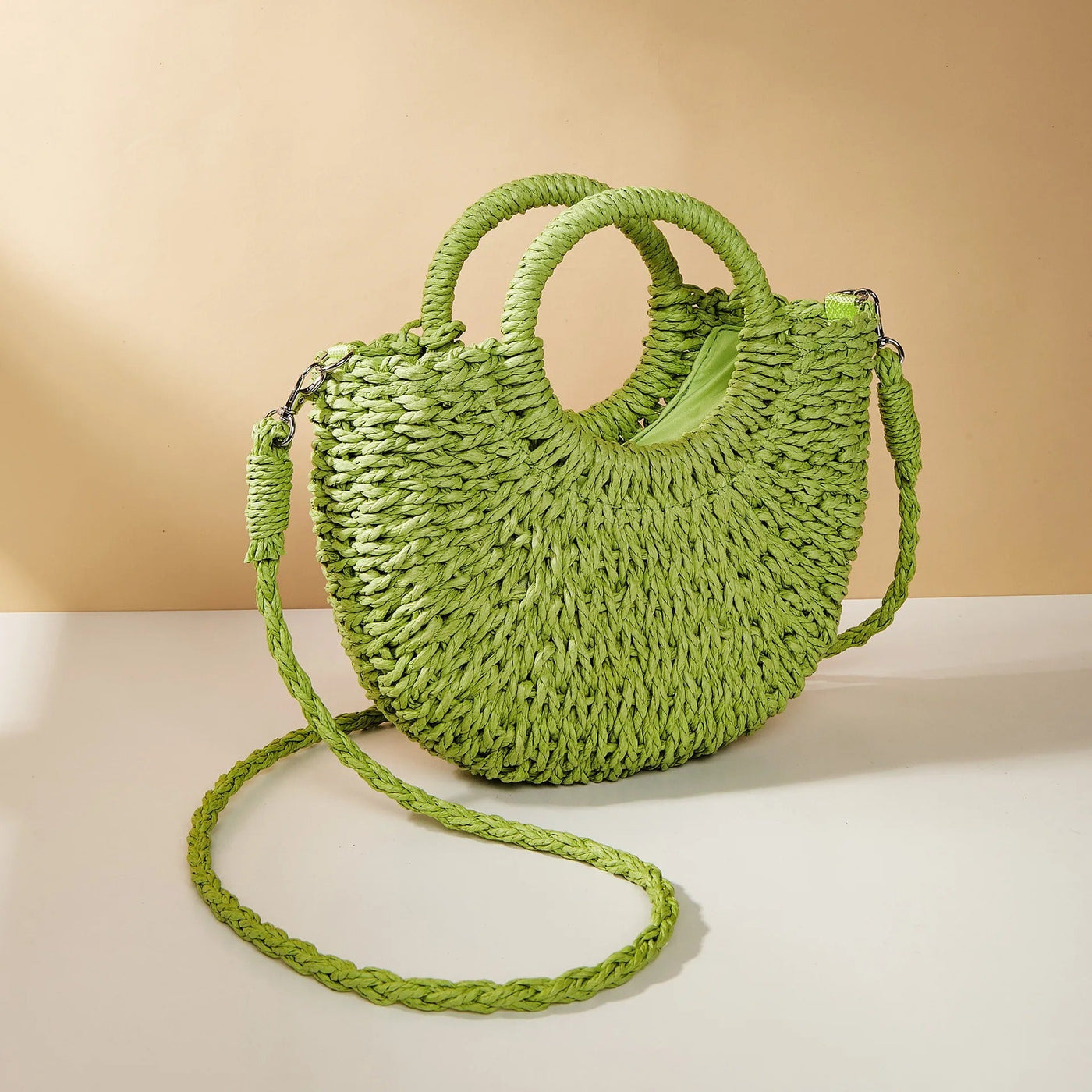Bolso de mano mujer con asas redondas estilo playa - Noa