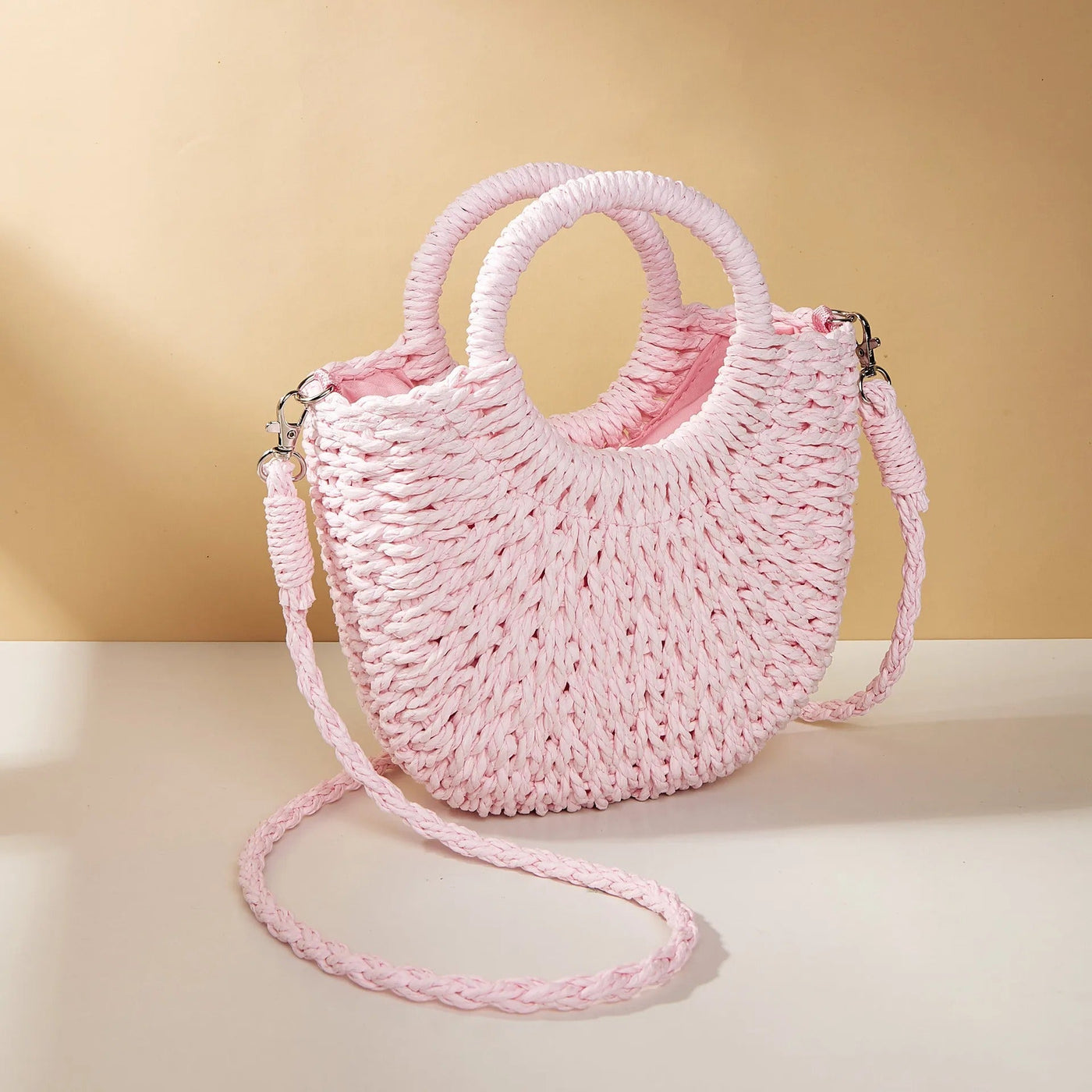 Bolso de mano mujer con asas redondas estilo playa - Noa