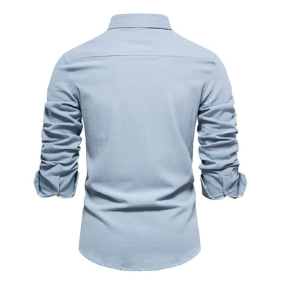 Camisa para hombre de algodón bolsillos frontales estilo casual - Nicolás