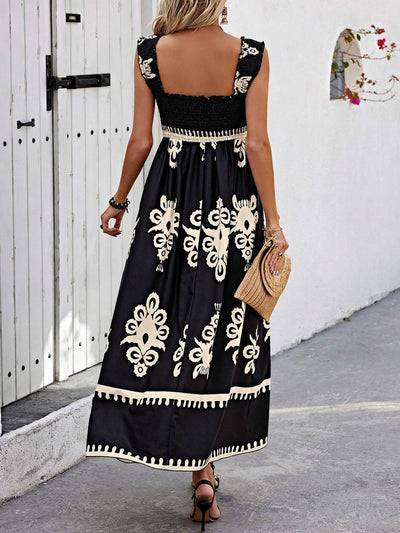 Vestido largo mujer estampado bohemio tirantes - Zahara