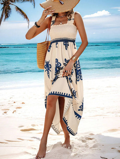 Vestido largo mujer estampado bohemio tirantes - Zahara