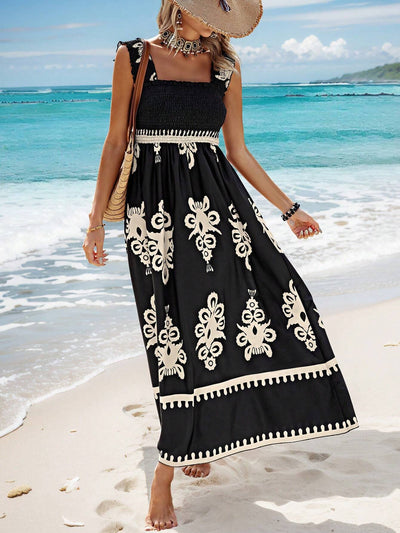 Vestido largo mujer estampado bohemio tirantes - Zahara