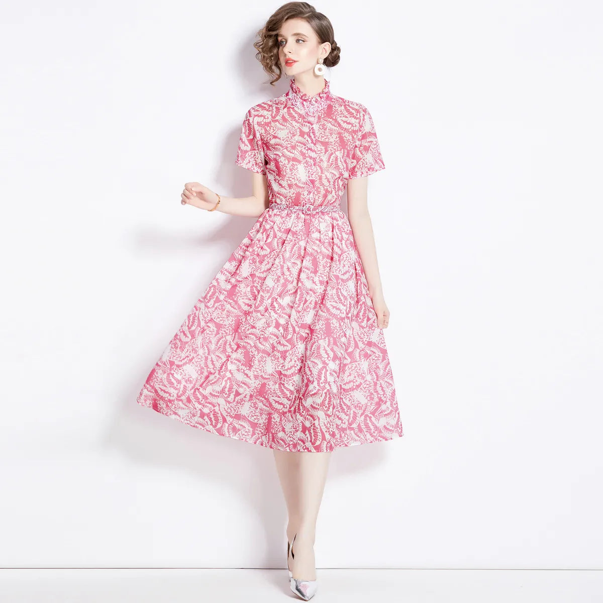 Candy - Vestido femenino de manga corta con estampado