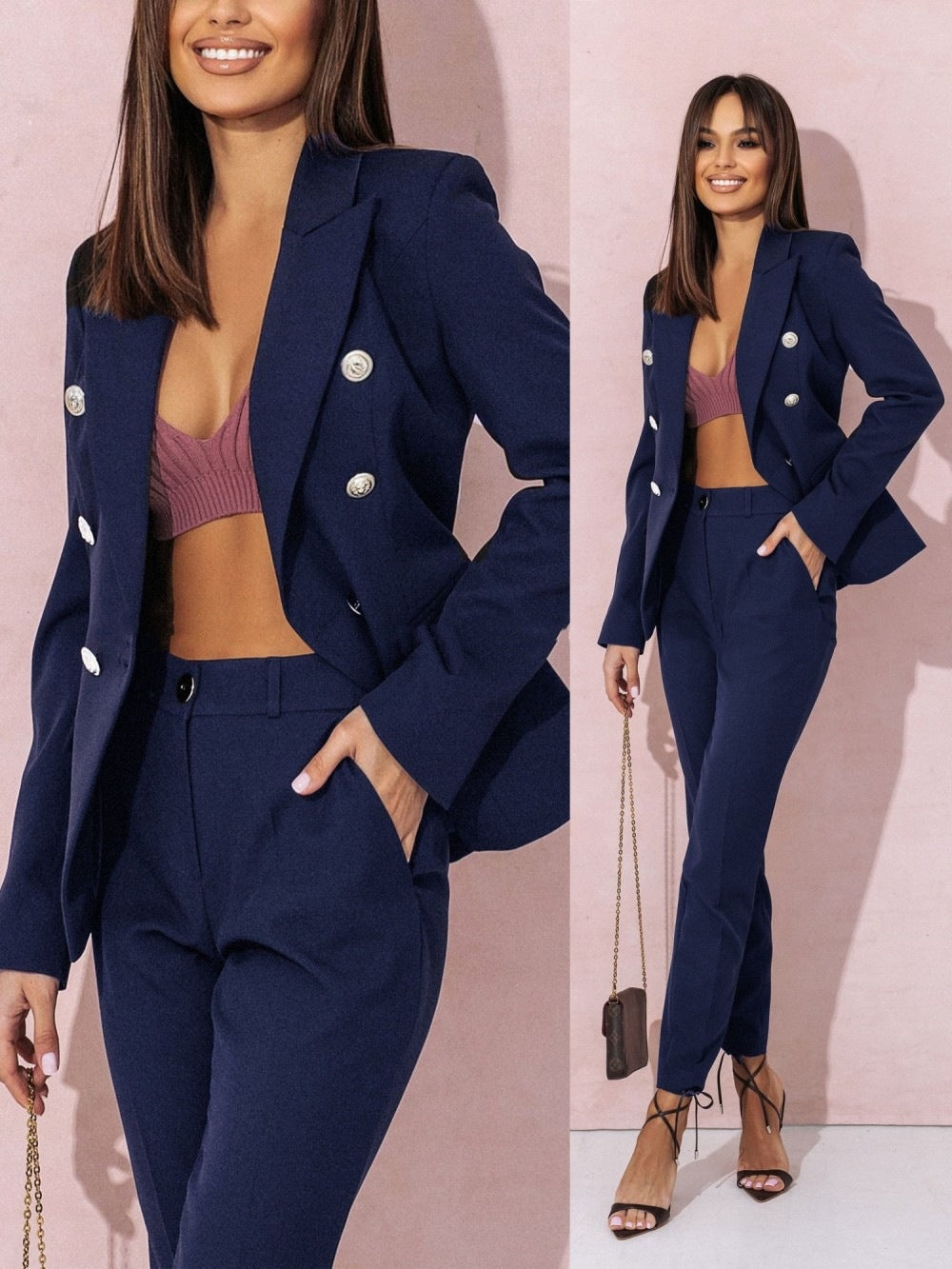 Elisea - Elegante conjunto blazer-pantalón