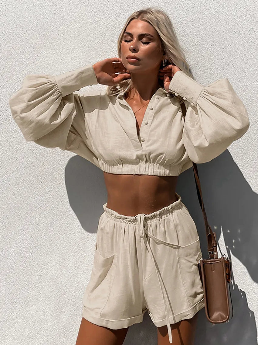 Yaiza - Conjunto informal de dos piezas de estilo minimalista