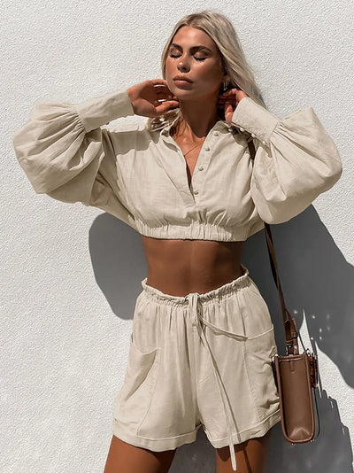 Yaiza - Conjunto informal de dos piezas de estilo minimalista