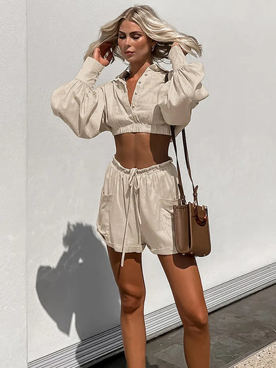 Yaiza - Conjunto informal de dos piezas de estilo minimalista