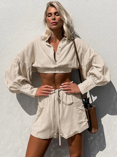 Yaiza - Conjunto informal de dos piezas de estilo minimalista