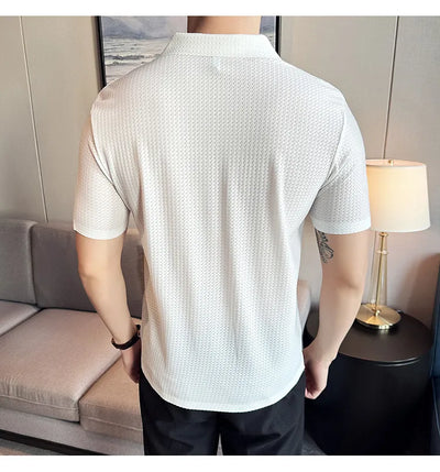 Polo hombre estilo británico textura gofre elegante - Lionel