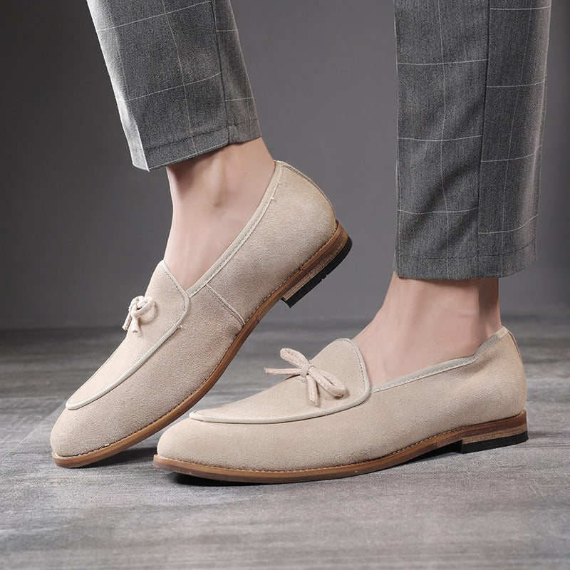 Mocasines hombre lazo decorativo cuero gamuza - Dorian