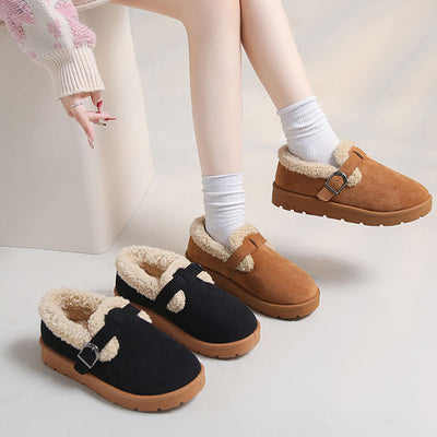 Zuecos de invierno para mujer en ante con hebilla ajustable - Linnea