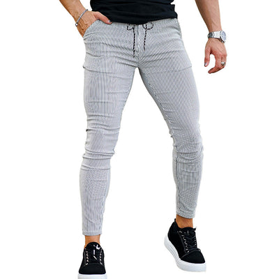 Pantalón casual hombre rayas verticales slim fit - Érick