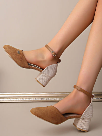 Zapatos de tacón para mujer con punta cerrada en ante - Emilia