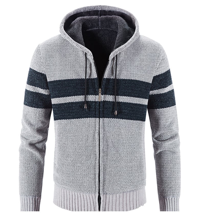 Chaqueta de punto para hombre con capucha y forro termico - Tobias
