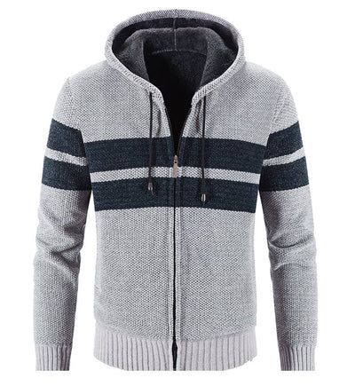 Chaqueta de punto para hombre con capucha y forro termico - Tobias