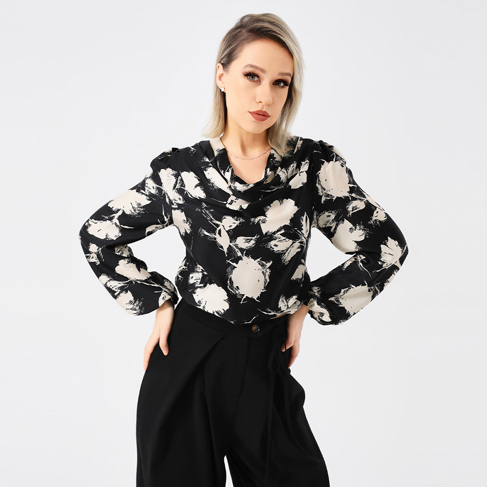 Zuly - Elegante blusa estampada de señora