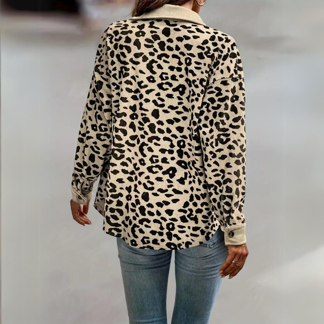 Toos - Chaqueta chic estampado leopardo Mujer