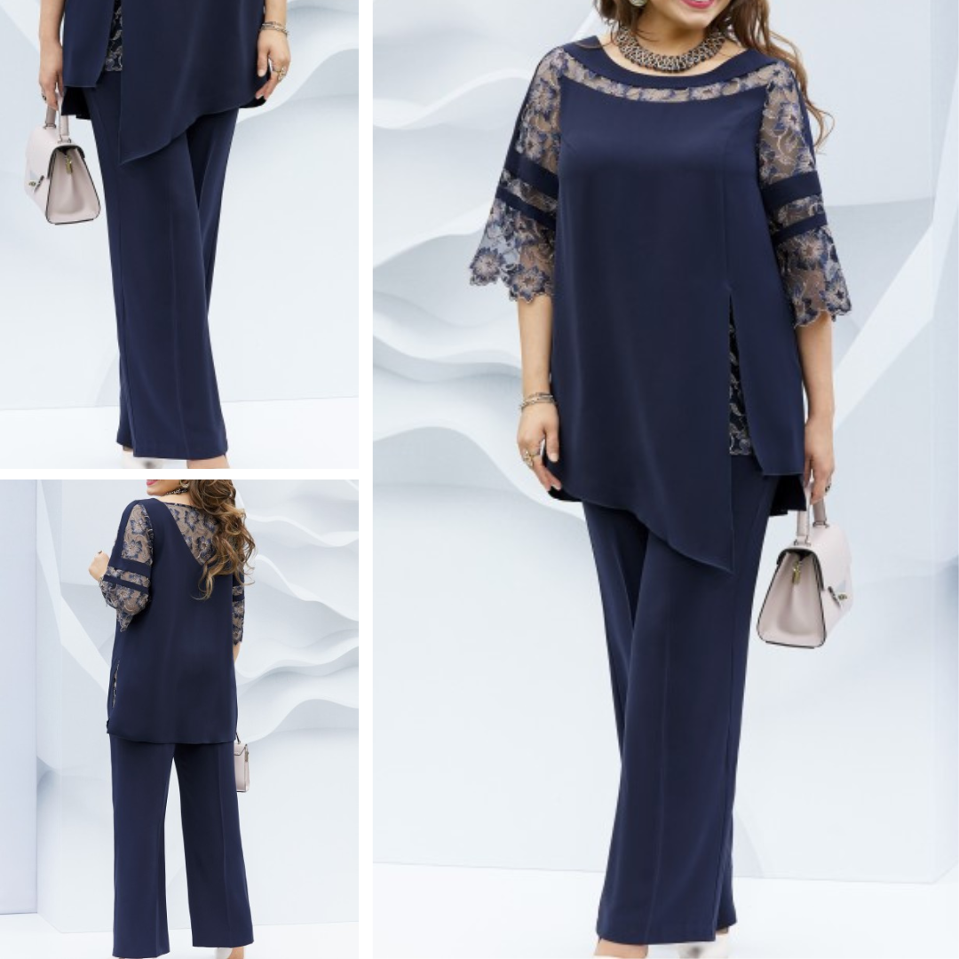 SERA - Traje 2 piezas mujer: blusa + pantalón