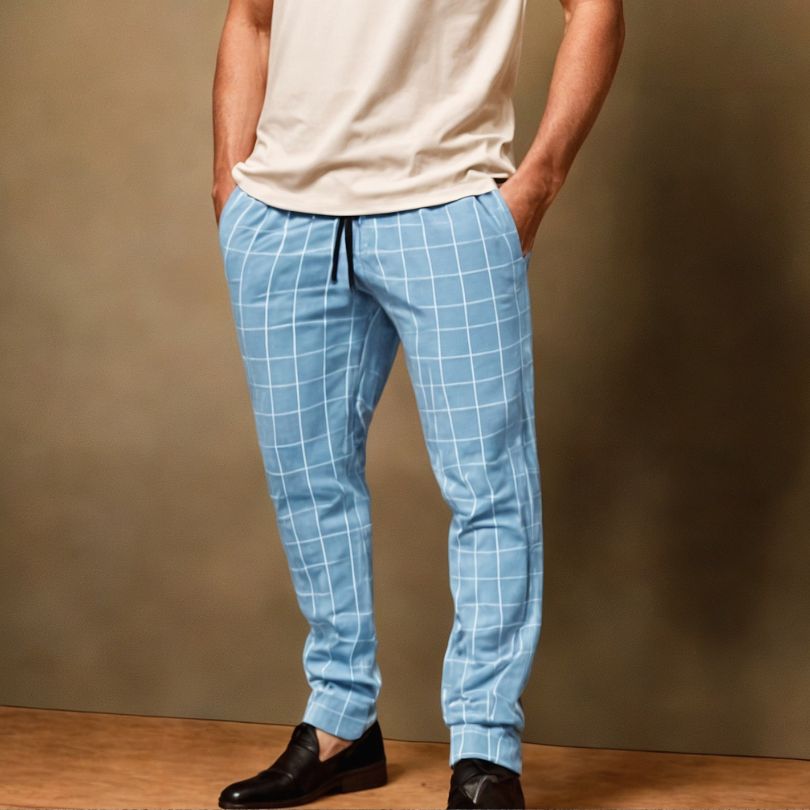 Cómodos pantalones de cuadros para hombre