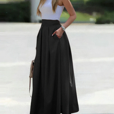 Maxifalda de mujer con pliegues - suelta y cómoda