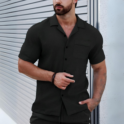 Arman - Blusa informal de hombre con cierre de botones