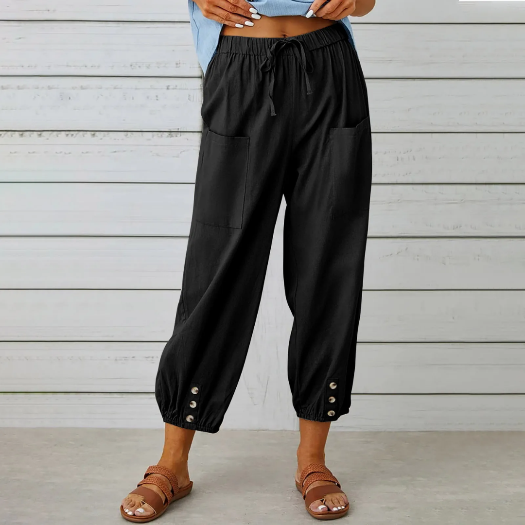 Kim - Elegantes pantalones de lino para mujer