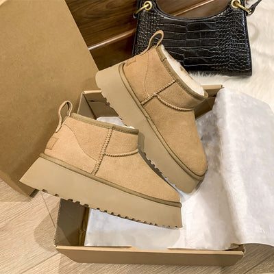 Botines de invierno para mujer en ante con suela gruesa - Helena