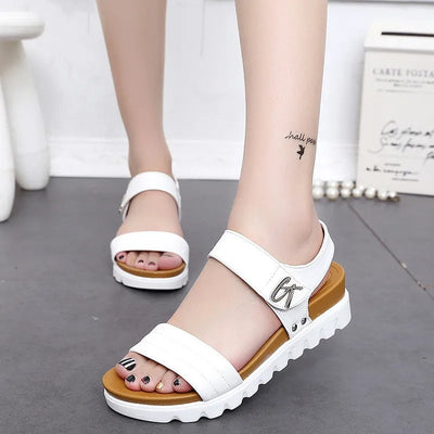 Sandalias para mujer de plataforma sintética estilo casual con cierre ajustable - Amelia
