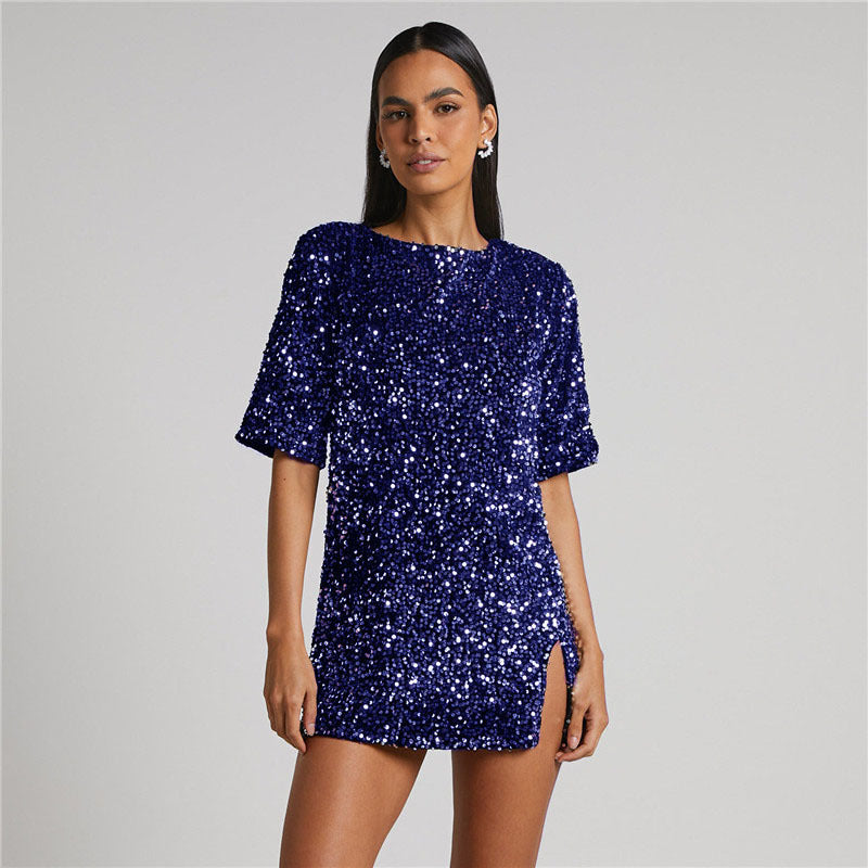 Vestido de lentejuelas para mujer de efecto luminoso - Salyen