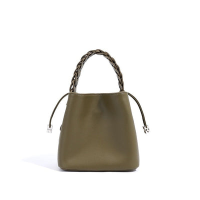 Bolso de mano para mujer de asa trenzada con efecto piel estilo bucket - Camila